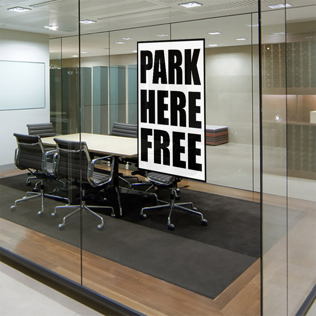 Door Decals Vertical Vinyl Stickers Multiple Sizes Park Here Free Vinyl