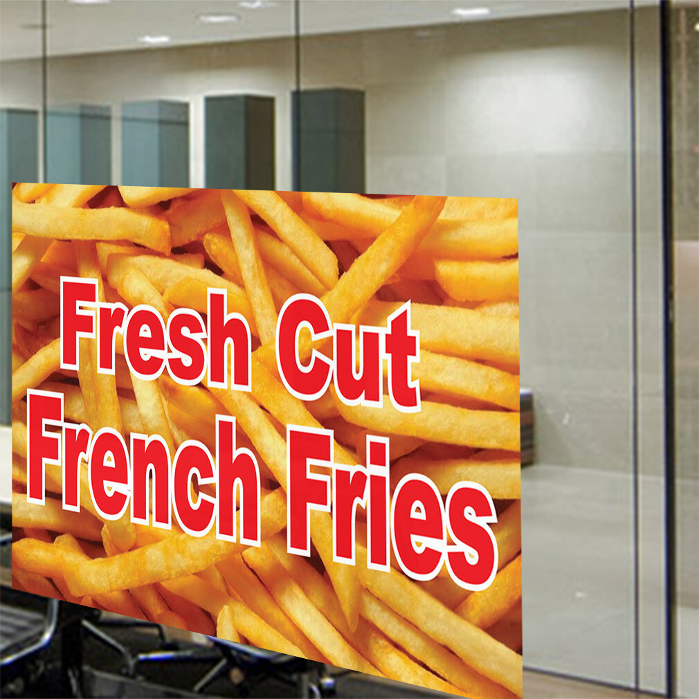 Decal Stickers Fresh Cut French Fries Restaurant Cafe B Vinyl Store Sign Label
