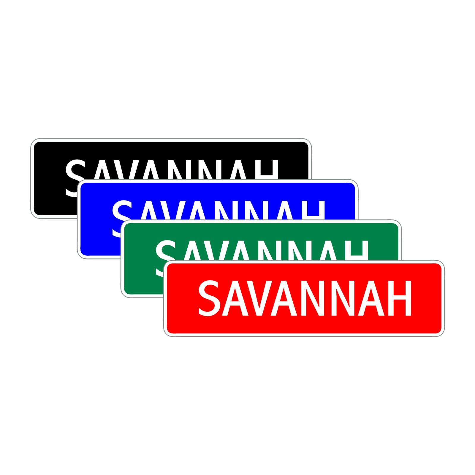 Savannah Street Sign Room Home Wall Décor Children’s Name Gift Aluminum Metal