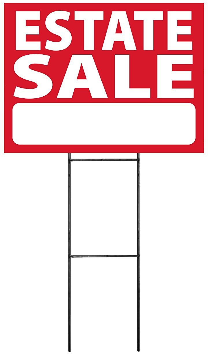Large (18″x24″) Estate Sale – RED – Sign Kit with Stand