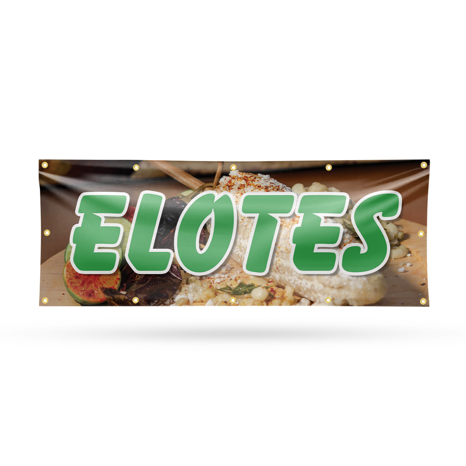 Elotes 13 oz Vinyl Banner Sign with Metal Grommets Heavy-Duty Single-Sided