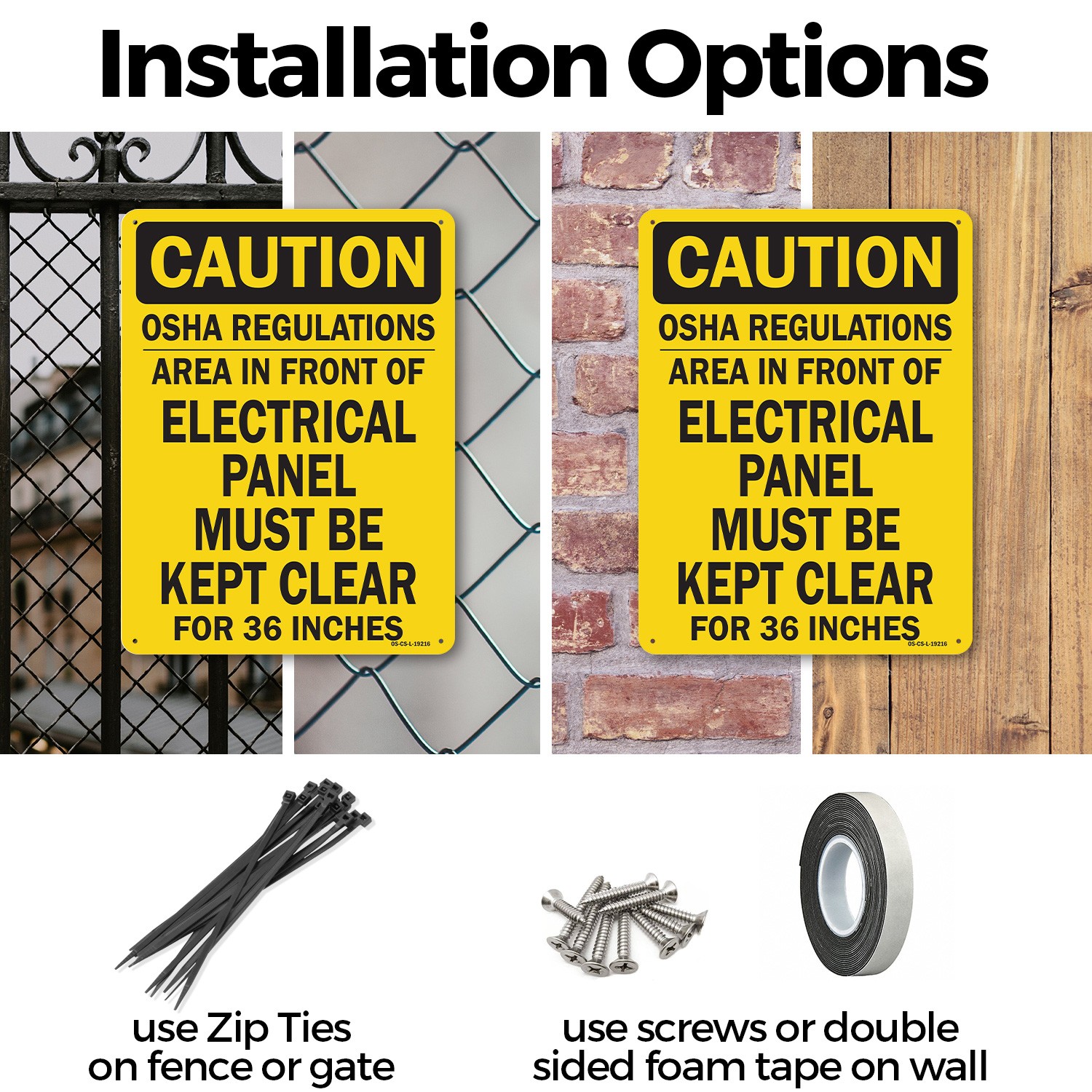 OSHA Regulations Area In Front Electrical Panel Must Kept 36 Inches 5/10 Pack