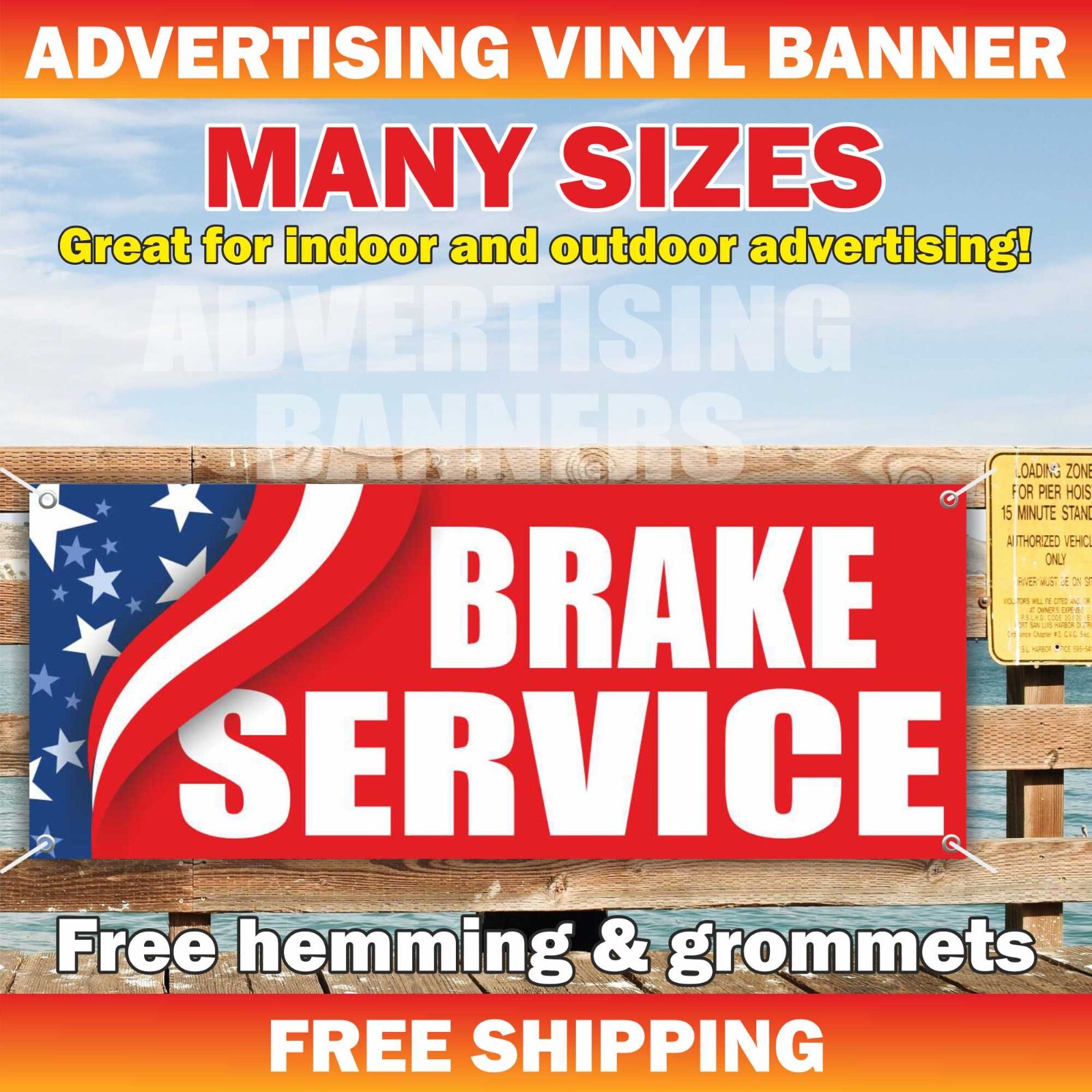 BRAKE SERVICE Advertising Banner Vinyl Mesh Sign auto car repair diagnostics fix