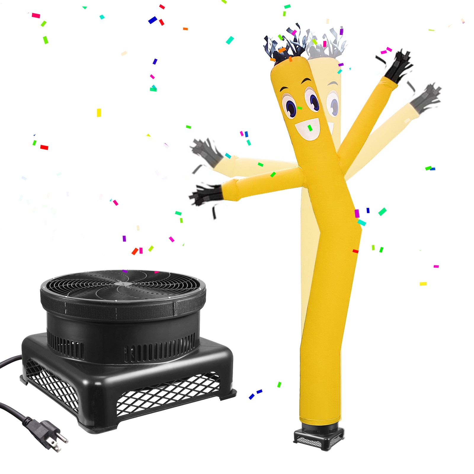 Yellow 20Ft Air Inflatable Dancing Wind Dancer Sky Puppet Dancer with Blower