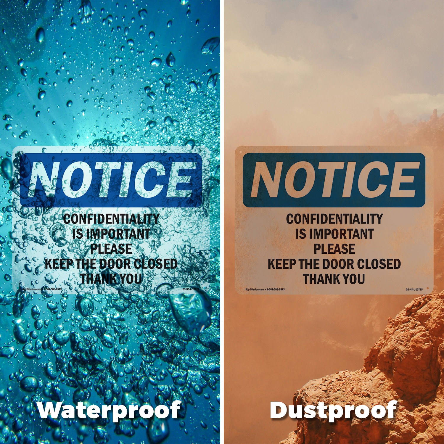 Confidentiality Is Important Please Keep OSHA Notice Sign, Decal 5 or 10 Pack