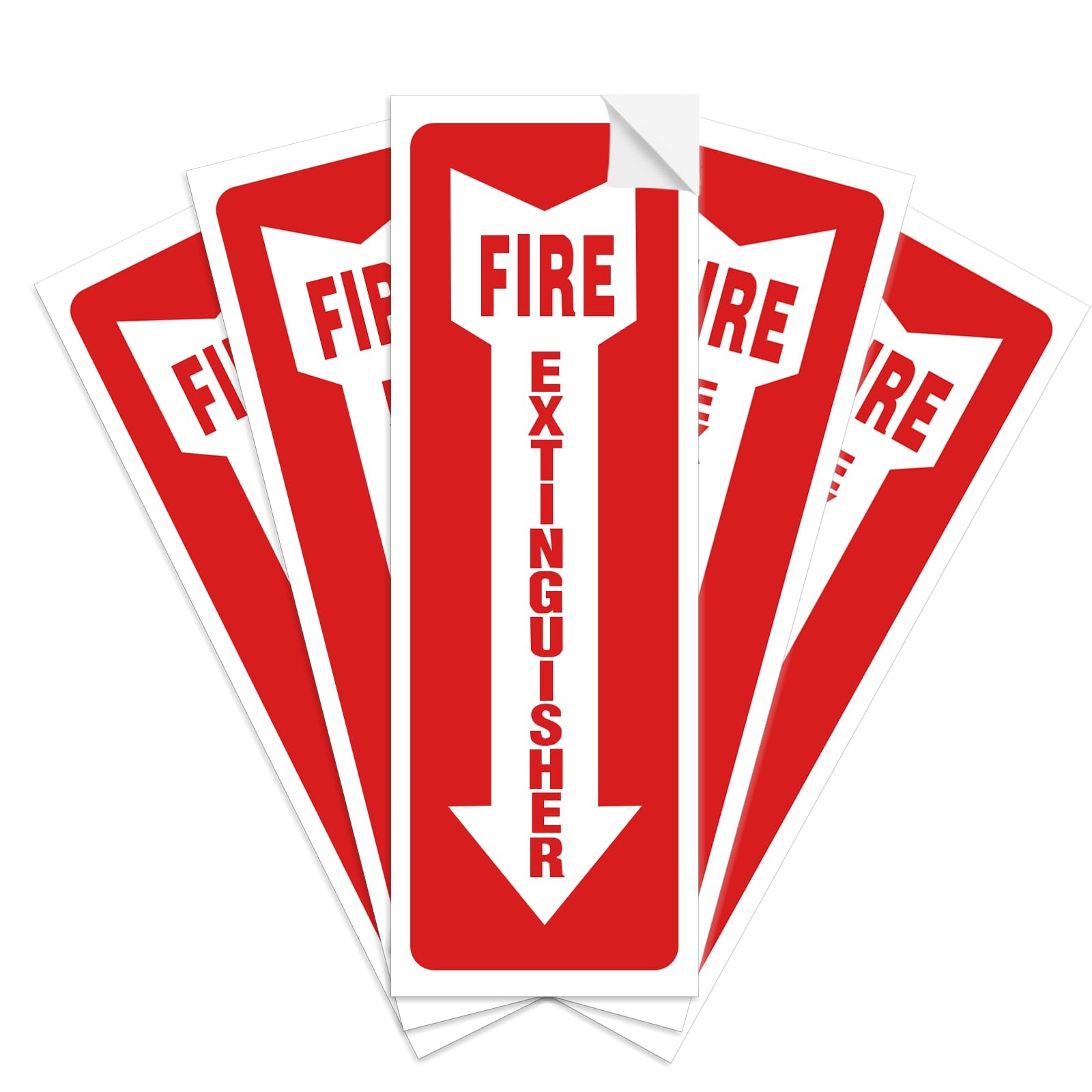 Fire Extinguisher Stickers 4×12 Inch, 5PCS Fire Extinguisher Signs, Fire Exti…