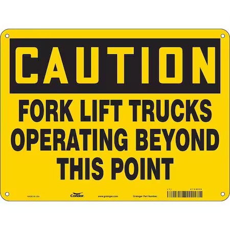 CONDOR 476N96 Safety Sign, 18 in H, 24 in W, Aluminum, Horizontal Rectangle,
