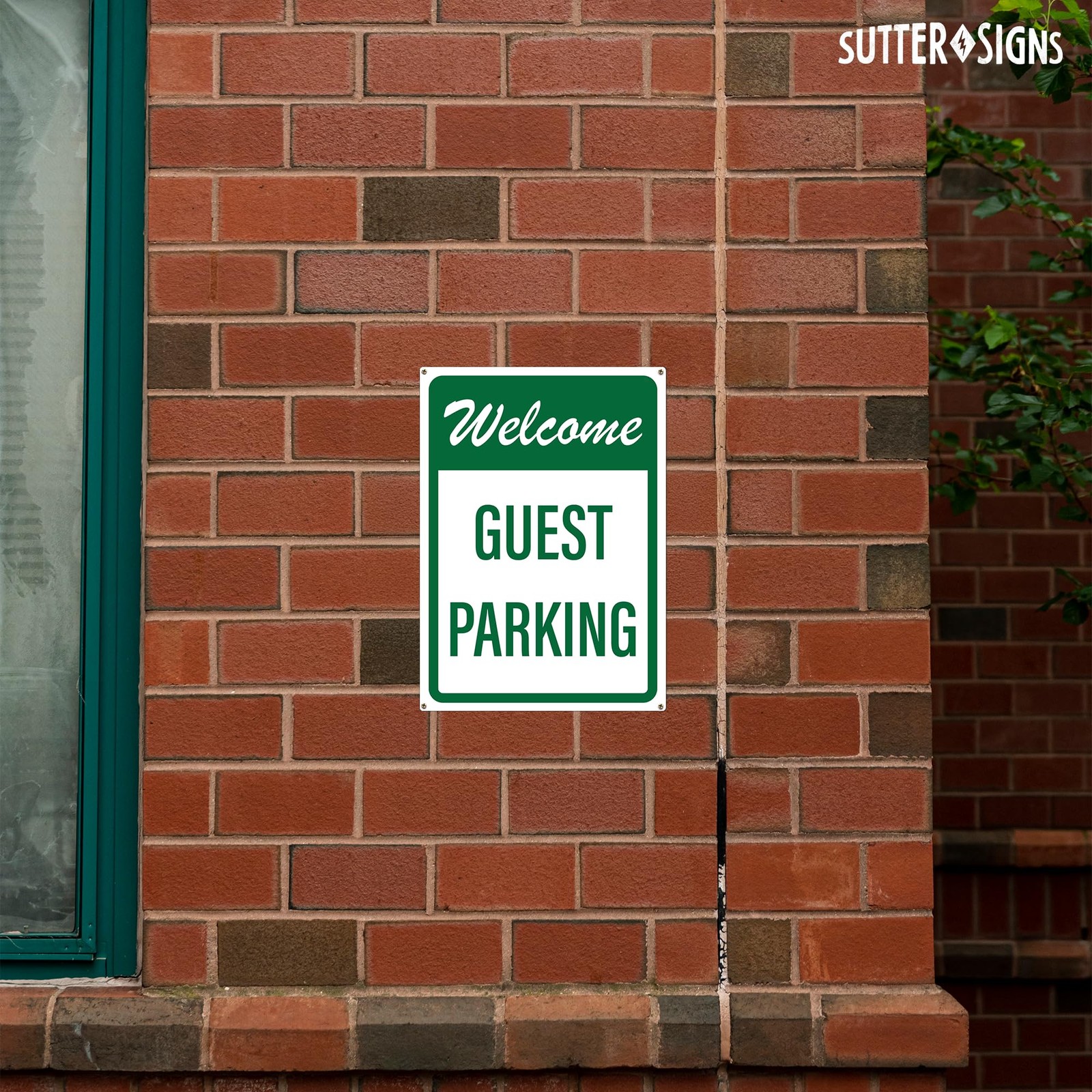 10×14 Inch Welcome Guest Visitor Parking Sign Rust Free Aluminum Outside