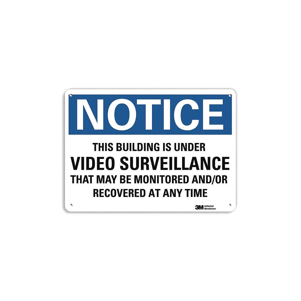 LYLE U5-1548-NA_10x7 Notice Sign,7 in x 10 in,Aluminum 464D19