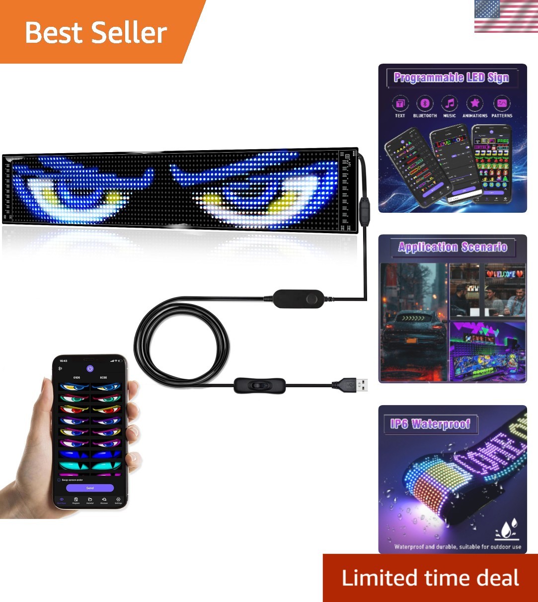 Versatile Bluetooth LED Devil Eyes for Cars, Easy Install & Endless Creativity