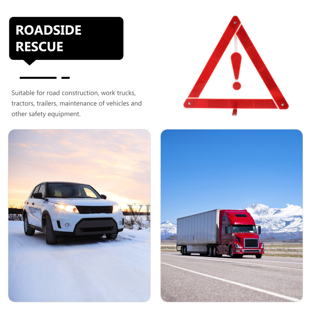 2pcs Car Warning Sign Triangle Road Safety Kit Auto Folding Safety Tripod