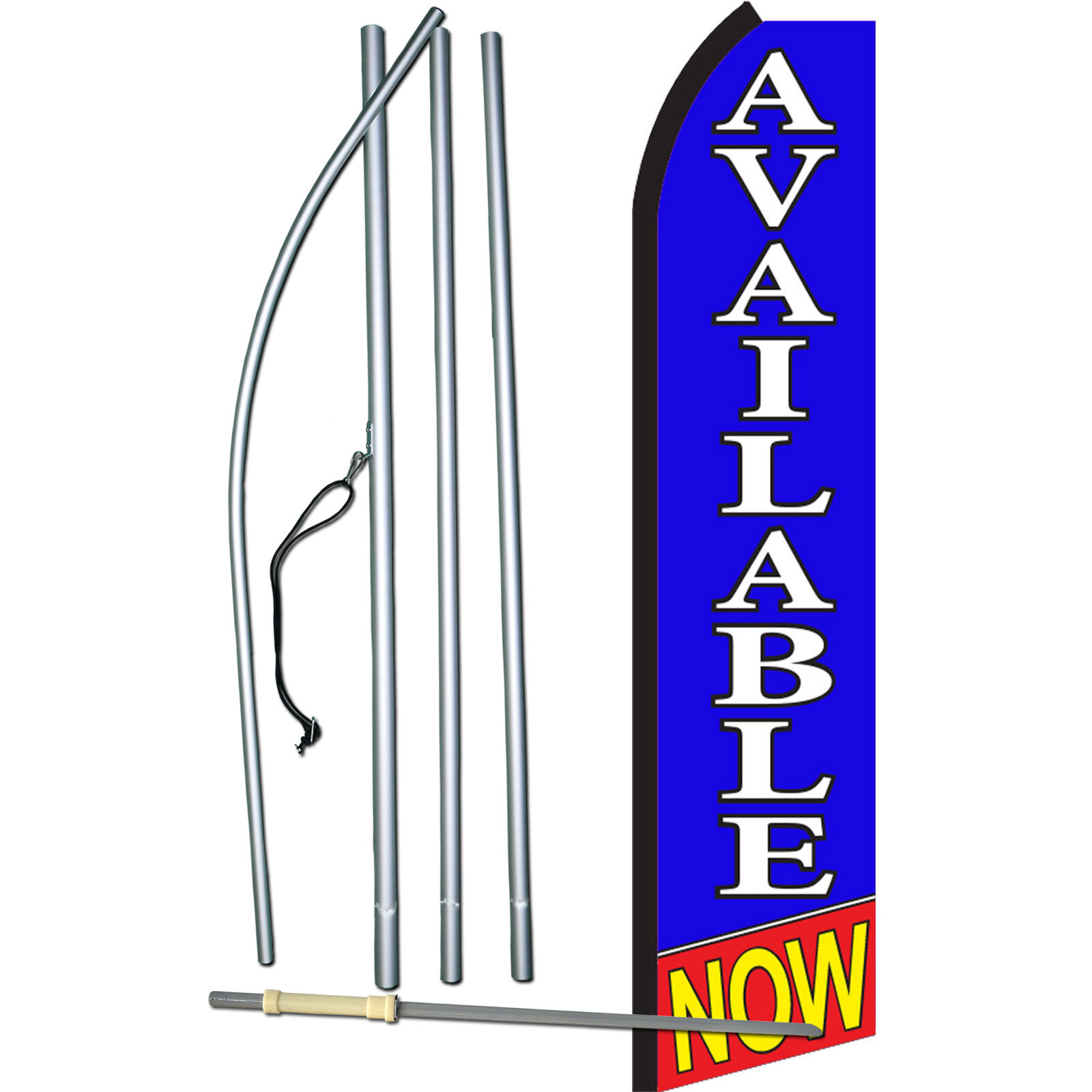 Available Now Flag with Flag Pole and Spike