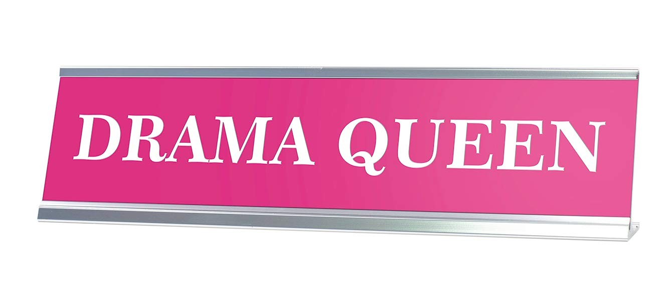 Signs By LITA Pink Drama Queen Novelty Desk Sign