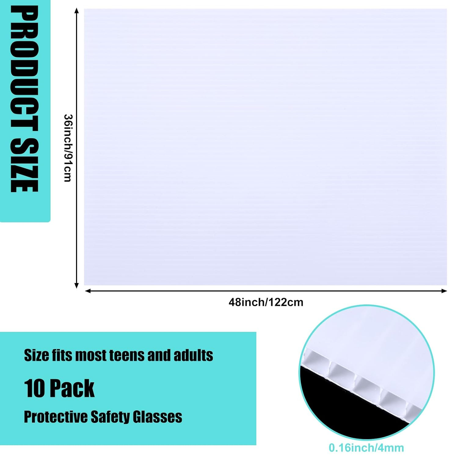10 Pack Corrugated Plastic Board, 4Mm Blank Yard Signs Corrugated Poster Board B