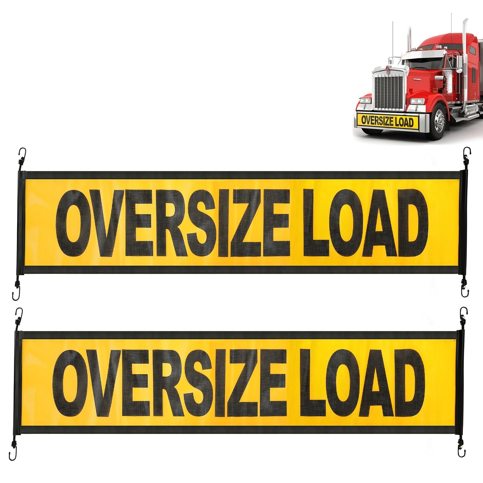 Oversize Load Signs for Trucks 2 Pack Oversized Loaded Banner Warning Product…