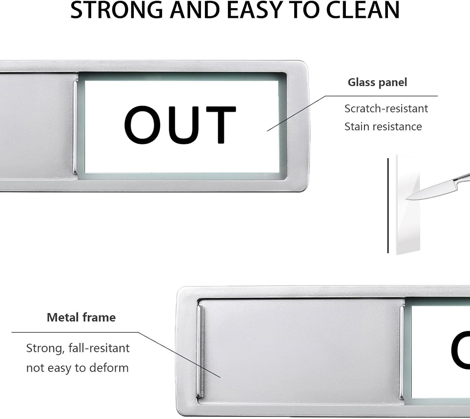 In or Out Sign,In Out Door Signs for Office Status,Slider Door Indicator Tells W