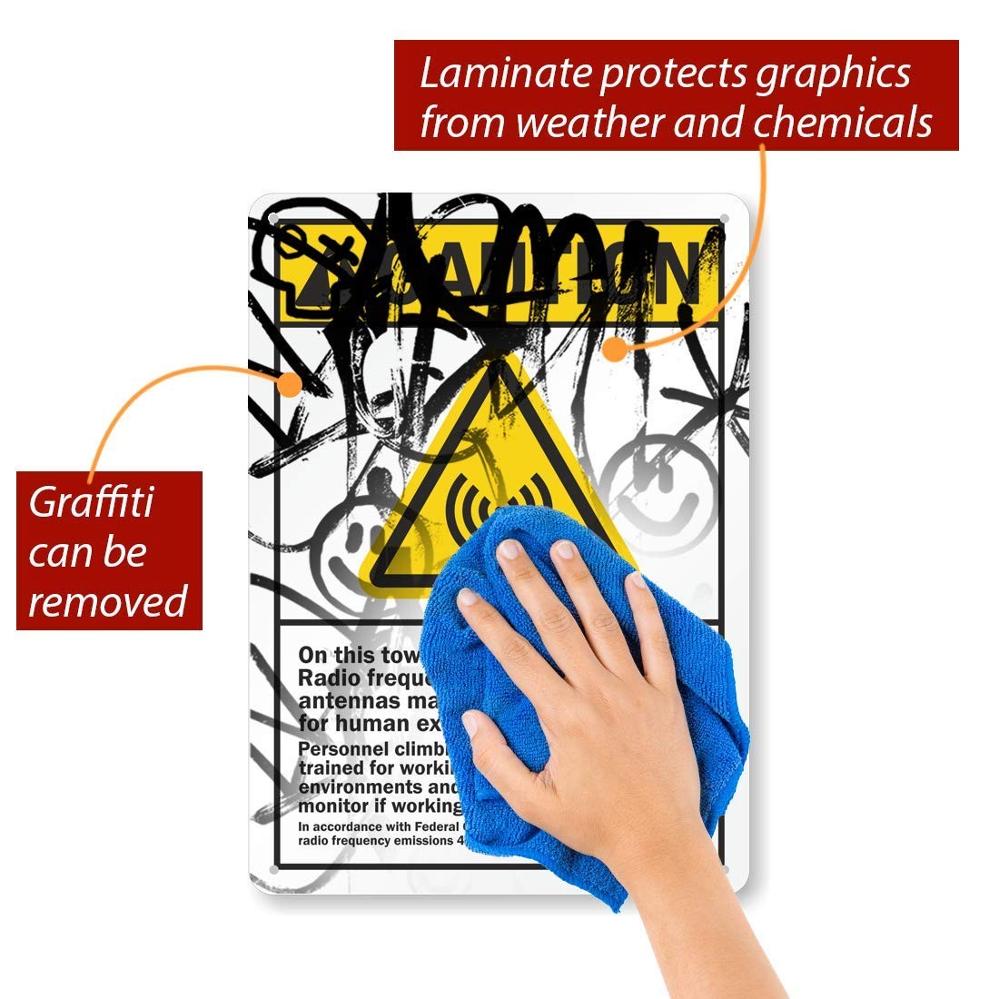 Caution Radio Frequency Fields May Exceed FCC Rules Sign 10×14 Aluminum