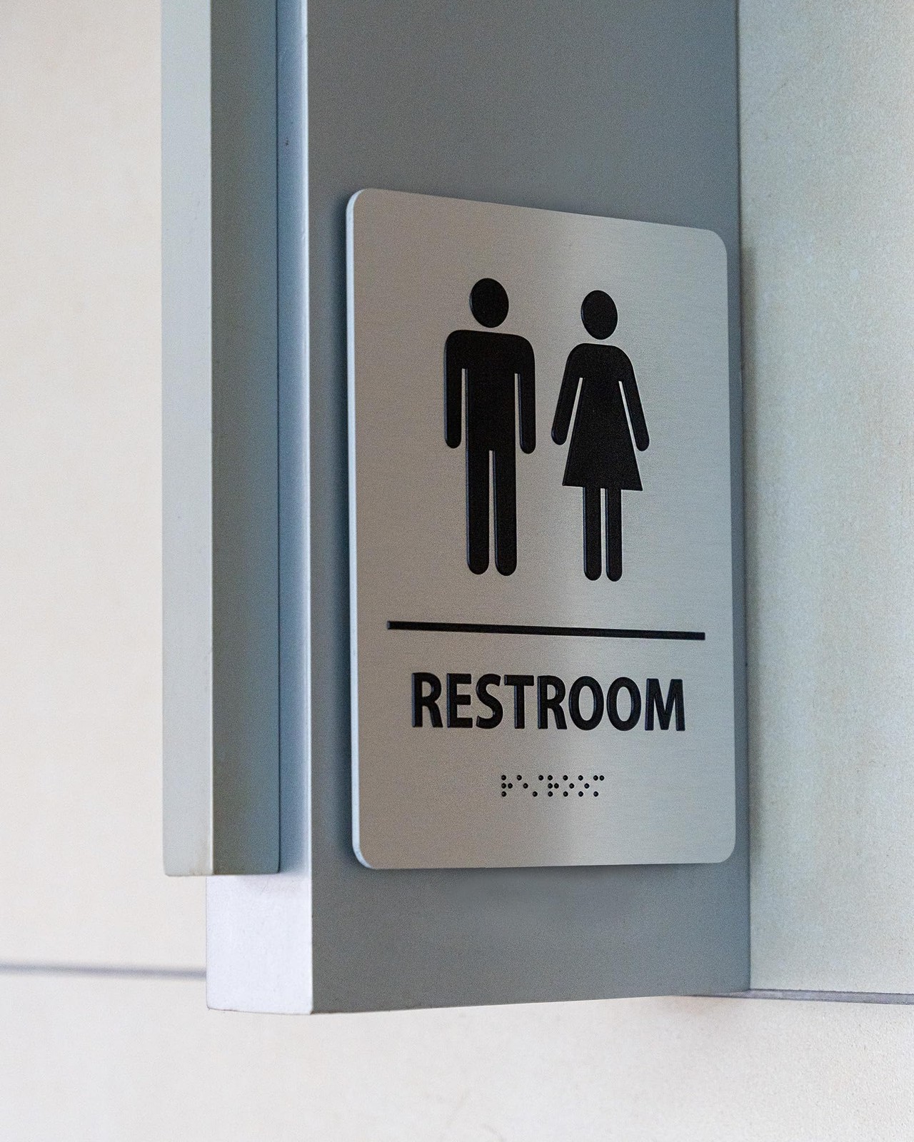 ADA-Mark Modern Restroom Sign for Business – ADA Compliant Braille Bathroom S…