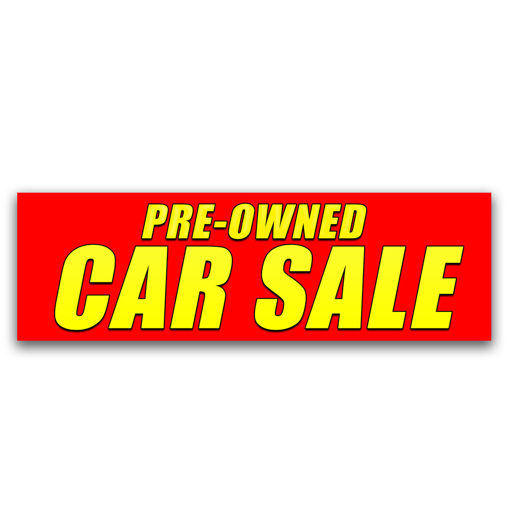 Pre-Owned Car Sale Vinyl Banner with Optional Sizes (Made in the USA)