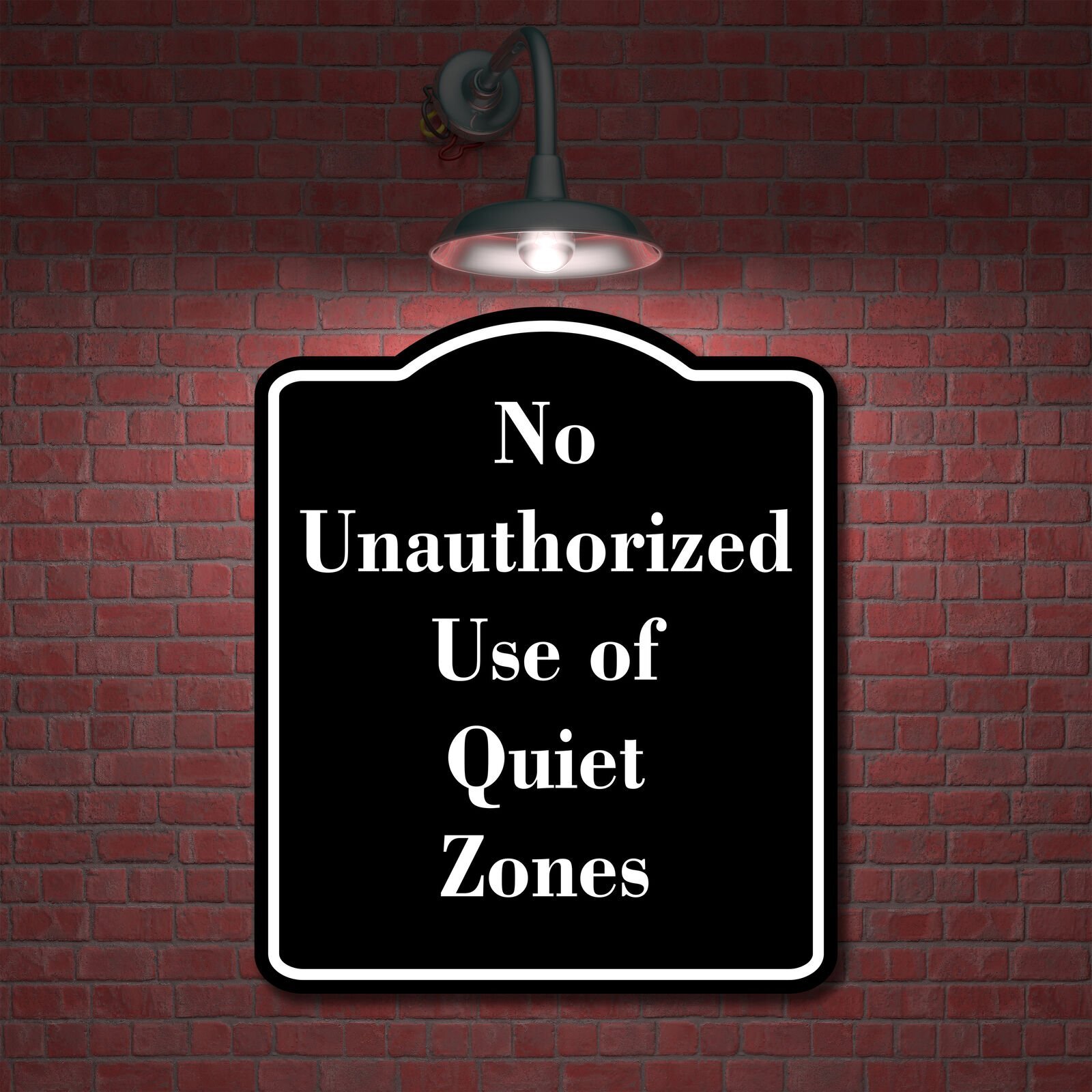 No Unauthorized Use of Quiet Zones BLACK Aluminum Composite Sign