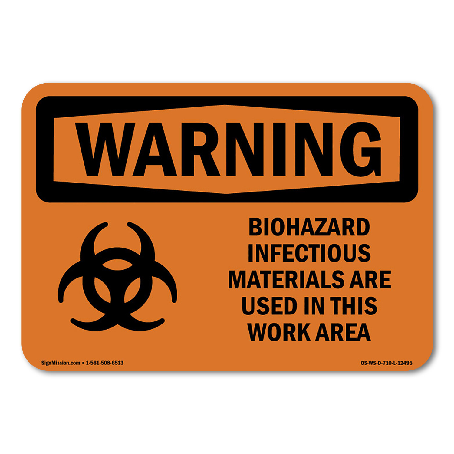 Biohazard Infectious ANSI Warning Sign Metal Plastic Decal