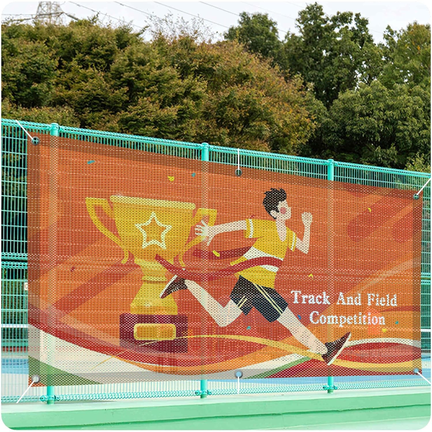 Custom Mesh Banner and Sign Personalized Logo Picture Text Business Sport Event