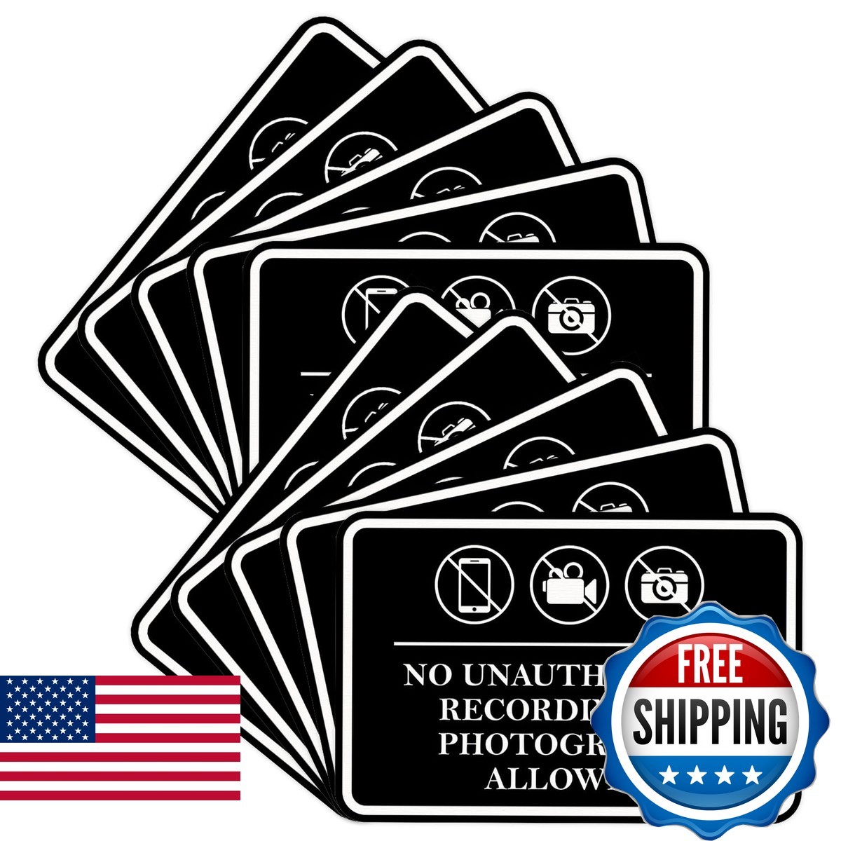 ByLITA Framed No Photography Allowed Sign – Black Small (10 Pack)