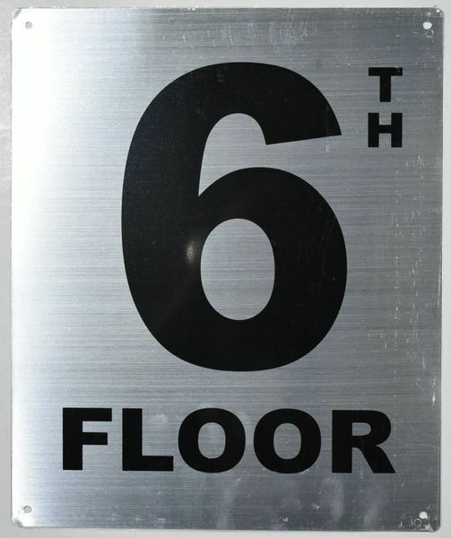 6th Floor Sign- Floor Number Sign- Tactile Touch Braille Sign�..REF24-1027