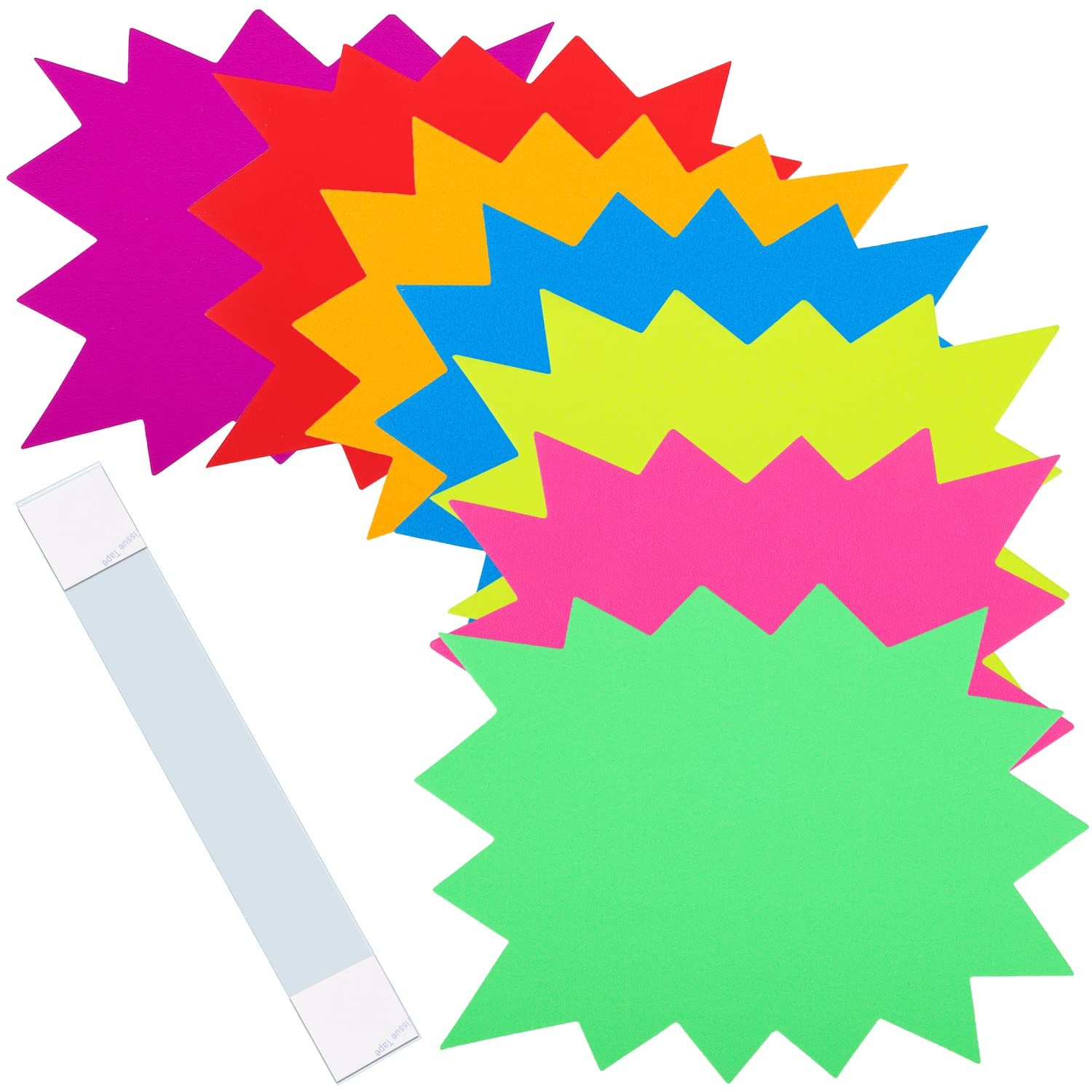 100 Pieces Starburst Garage Sale Signs Stickers 4.7*6.5 Inch Yard Sale Sign Set