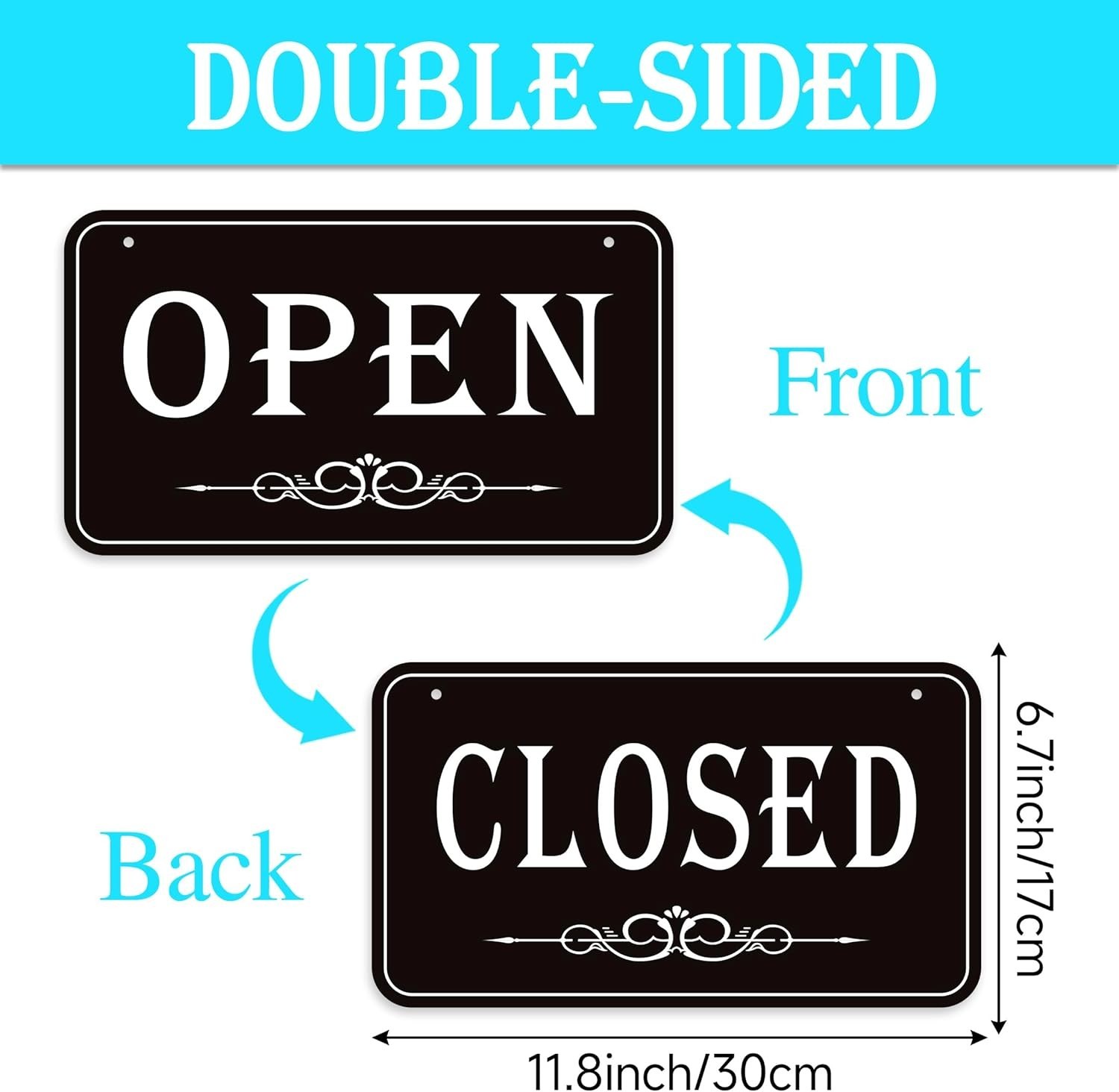Open Closed Signs for Business, 12×6.7 Waterproof Double Sided Come In or Clo…