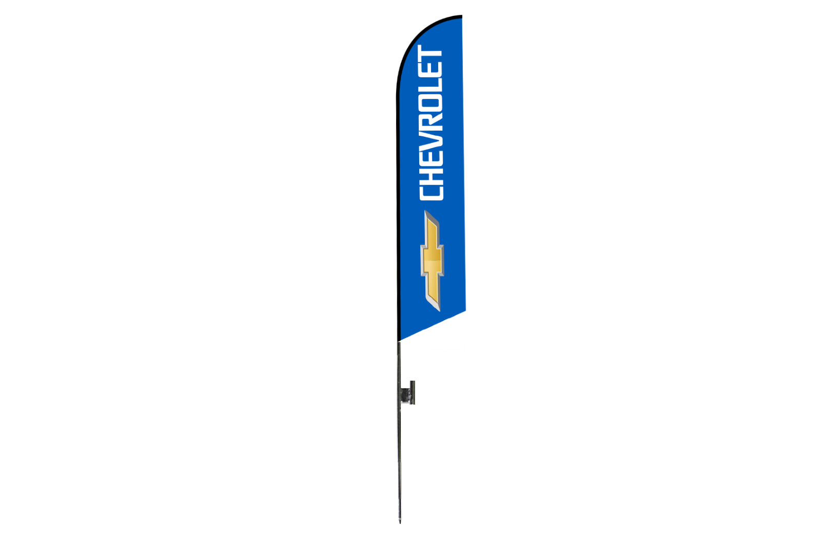 CHEVROLET 12ft FEATHER FLAG KIT FIBERGLASS TIP POLE & GROUND SPIKE (2)
