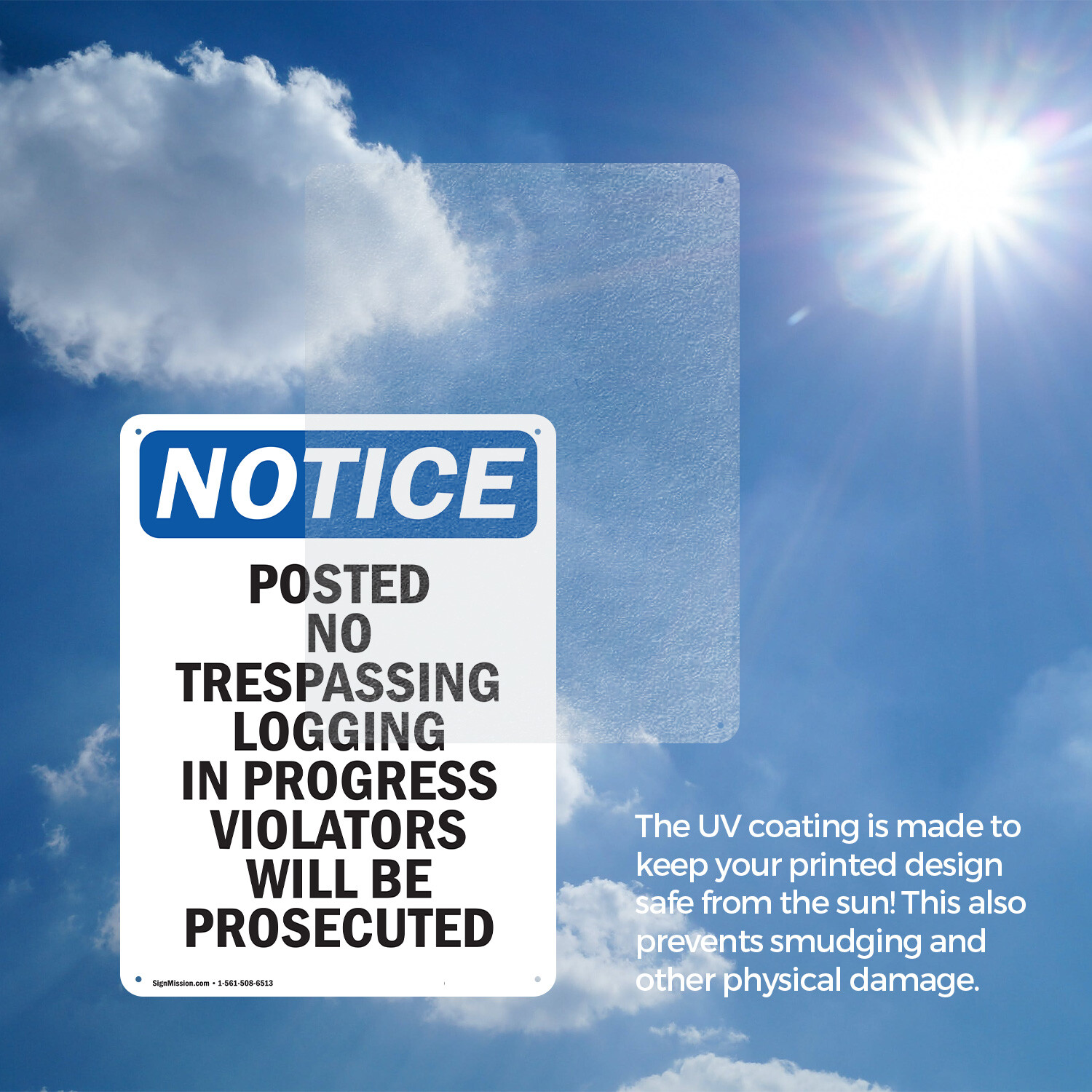 (2 Pack) Posted No Trespassing Logging OSHA Notice Sign Decal Metal Plastic