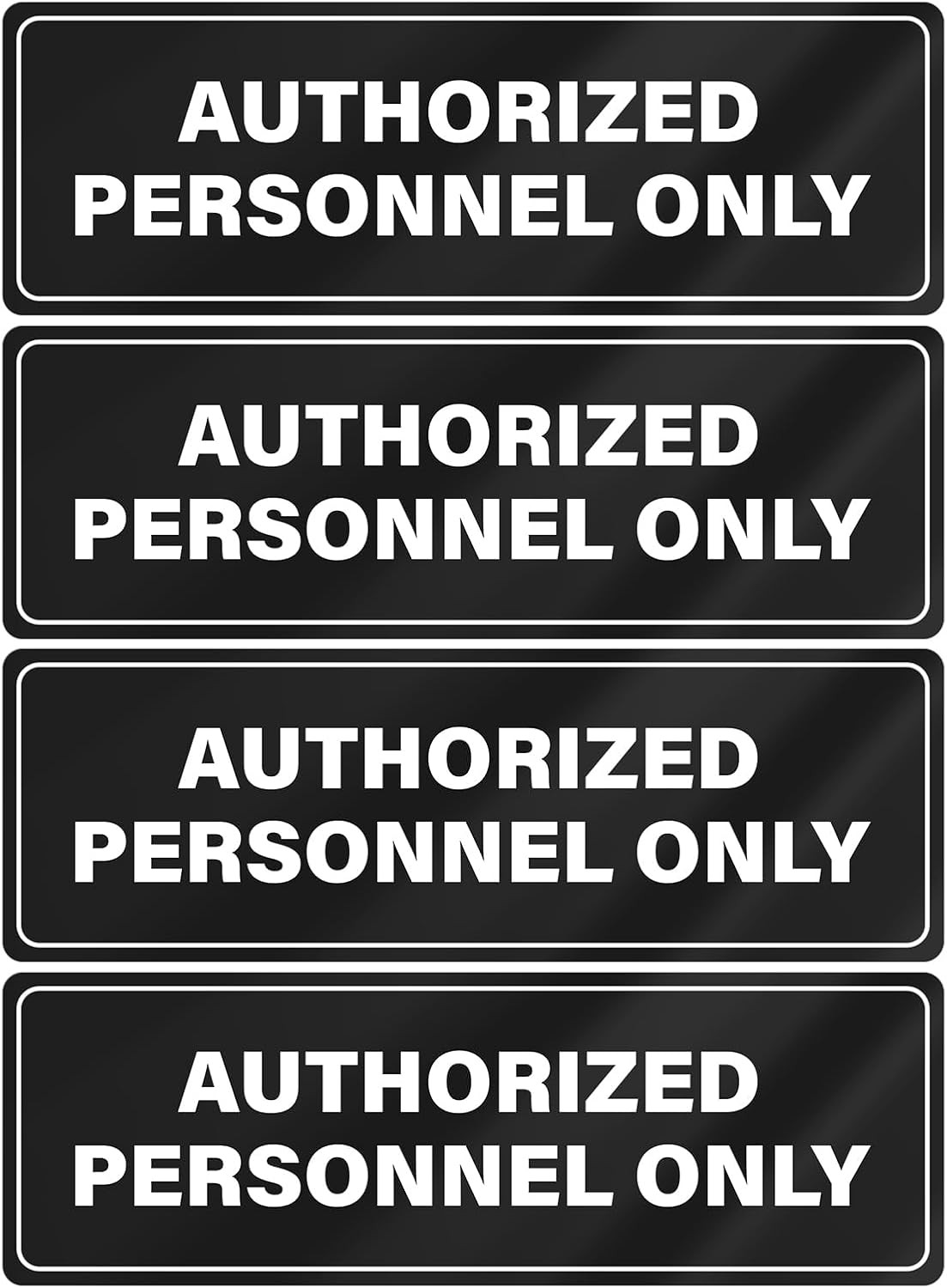 Authorized Personnel Only Sign Acrylic 9 x 3 Inches Self-Adhesive Waterproof Pla