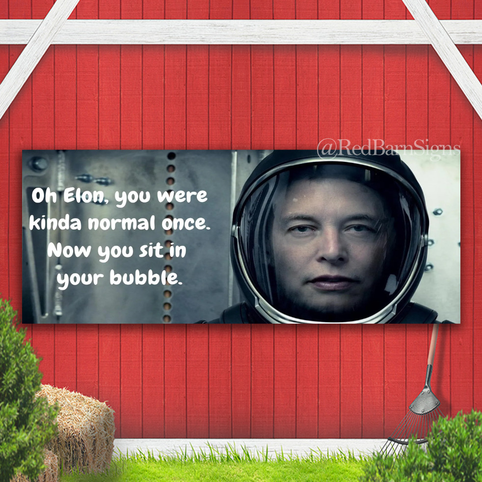 Funny Elon Musk were kinda normal Indoor Outdoor Banner Sign