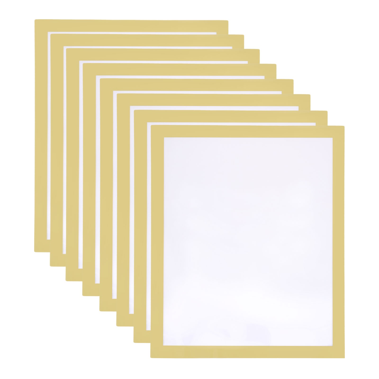 8pcs Self Adhesive Magnetic Wall Sign Holder, 8.5″x11″ Frame Display,Gold
