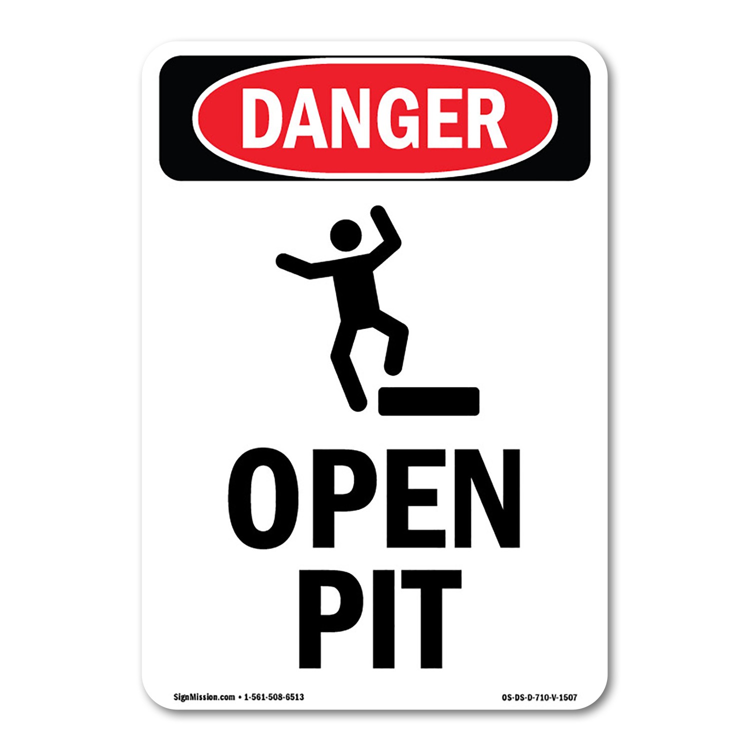 Open Pit ANSI OSHA ANSI Danger Sign Metal Plastic Decal