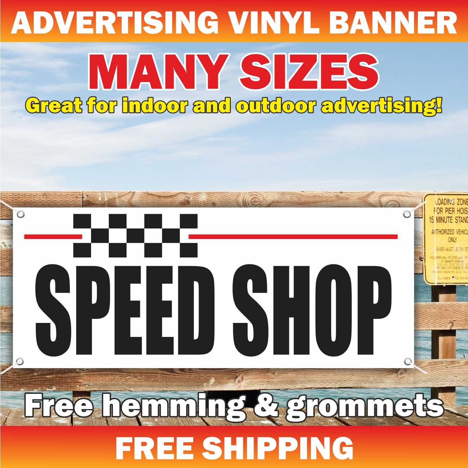 SPEED SHOP Advertising Banner Vinyl Sign Race Karting Racing Game