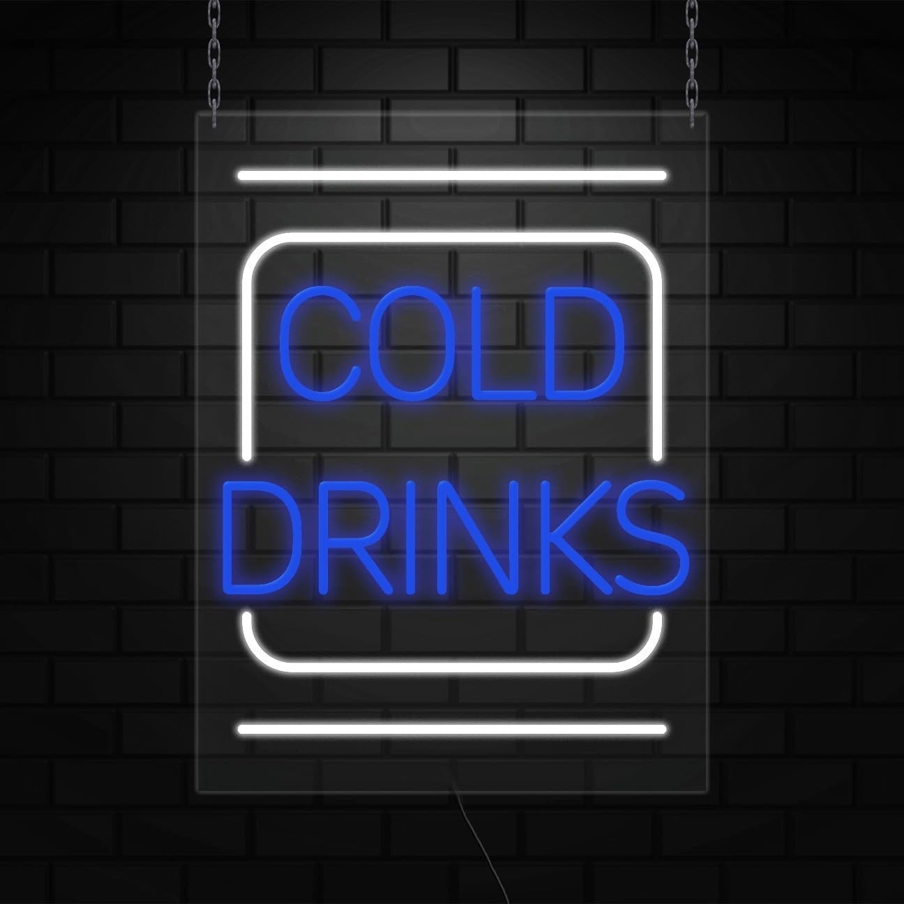 Cold Drinks Neon Sign for Retail Displays | LED Flex Neon | 18″W x 24″H x 1″D