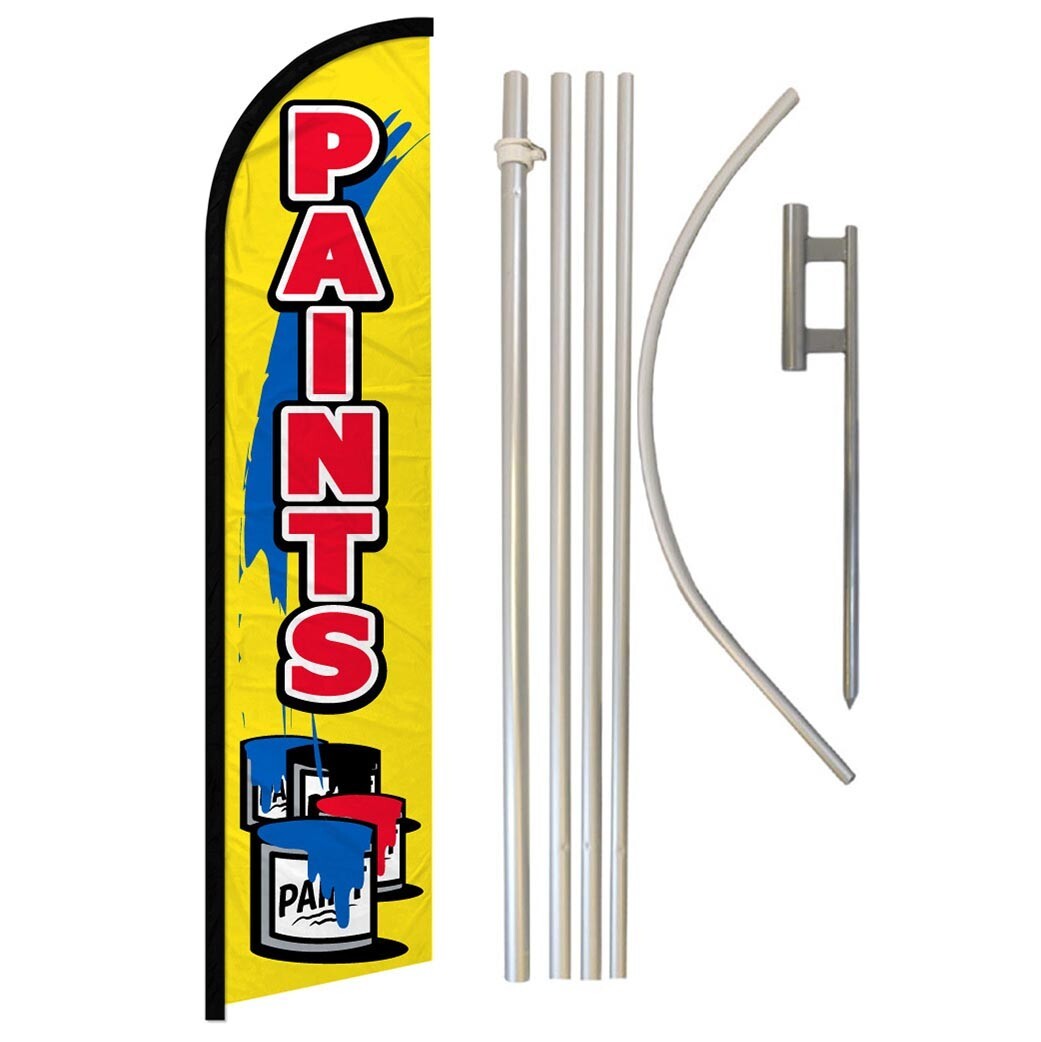 Paints Full Curve Windless Swooper Flag Pole Kit House Paint