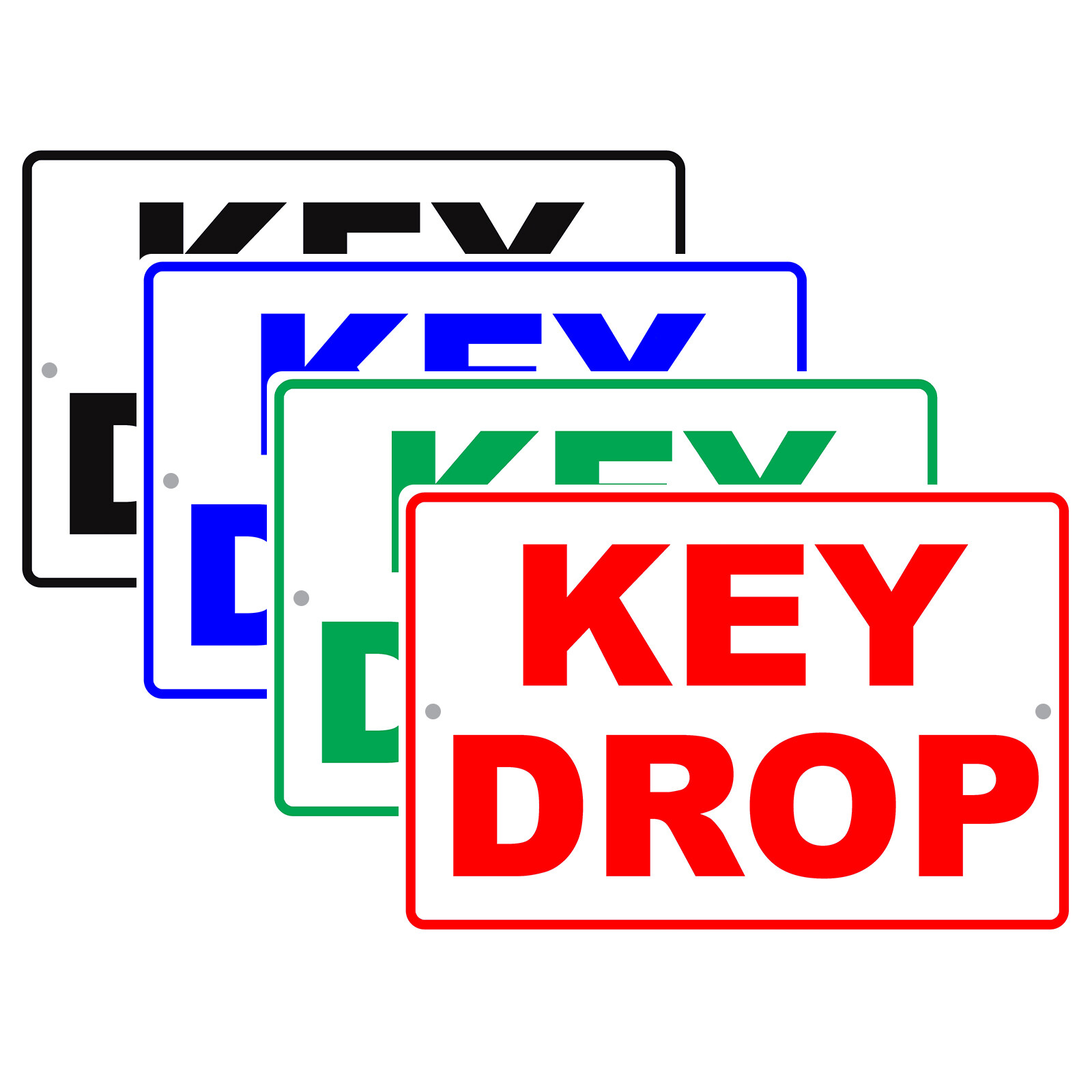 Key Drop Here For Homes, Apartment, Hotels Awareness Notice Aluminum Metal Sign