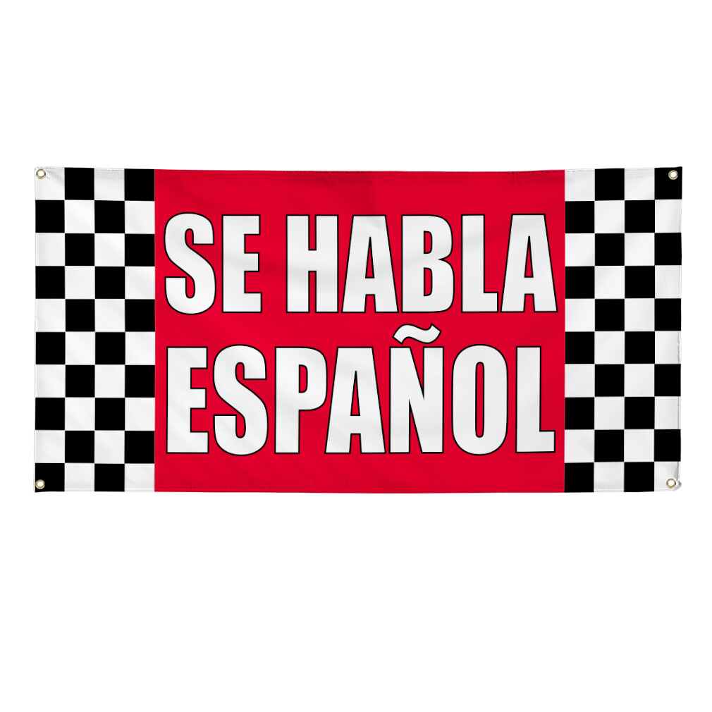 Vinyl Banner Multiple Sizes Se Habla Espanol Advertising Printing A Outdoor