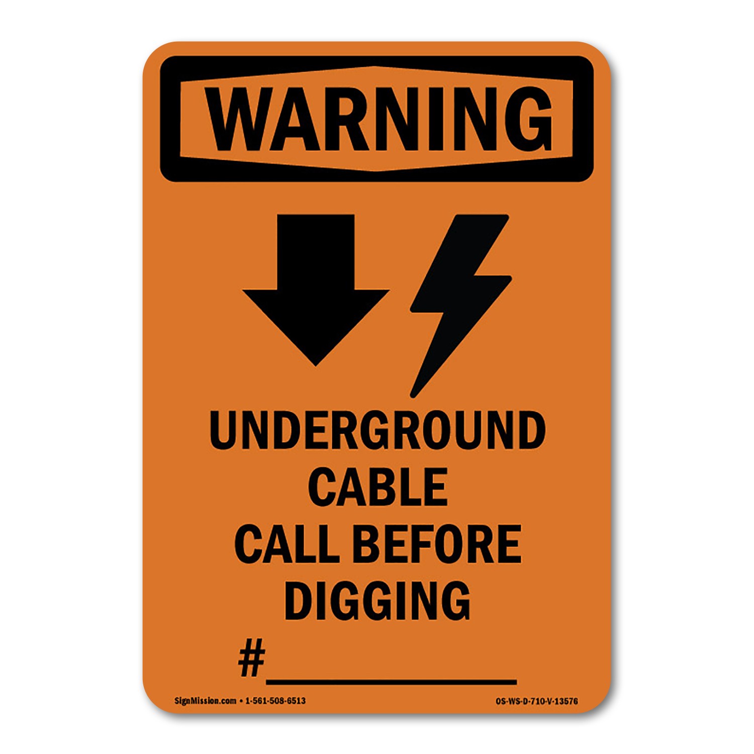 Underground Cable Call ANSI Warning Sign Metal Plastic Decal