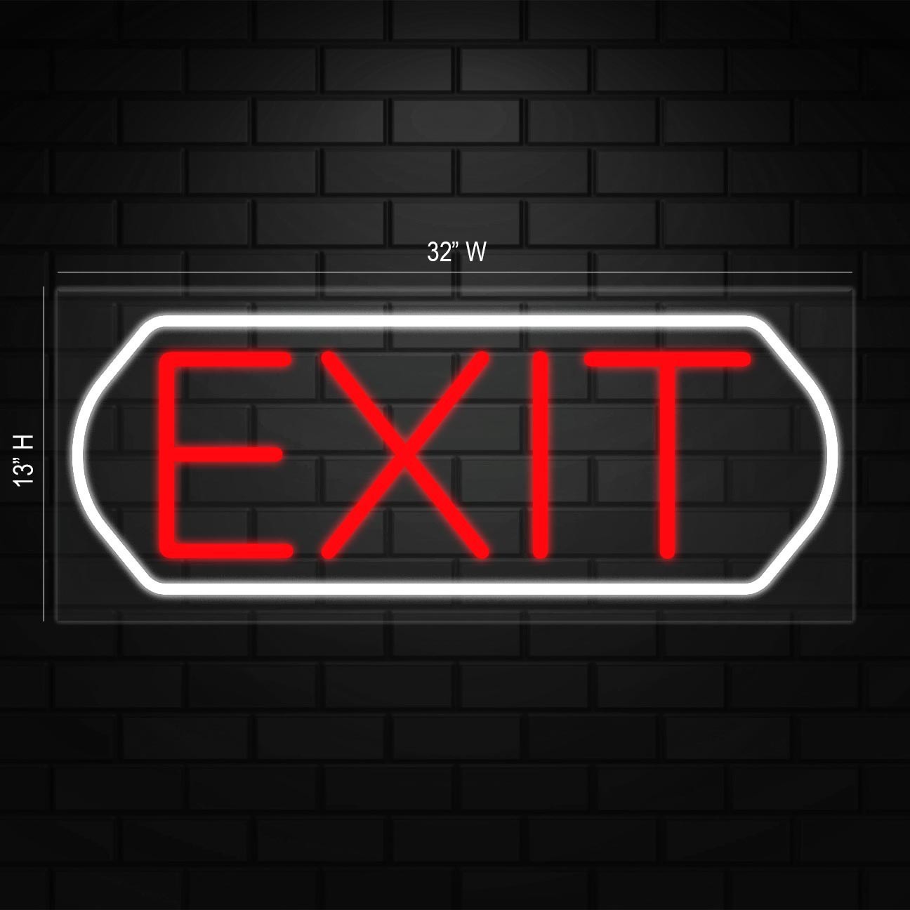 Exit Sign for Business Displays | LED Flex Neon | 32″W x 13″H x 1″D