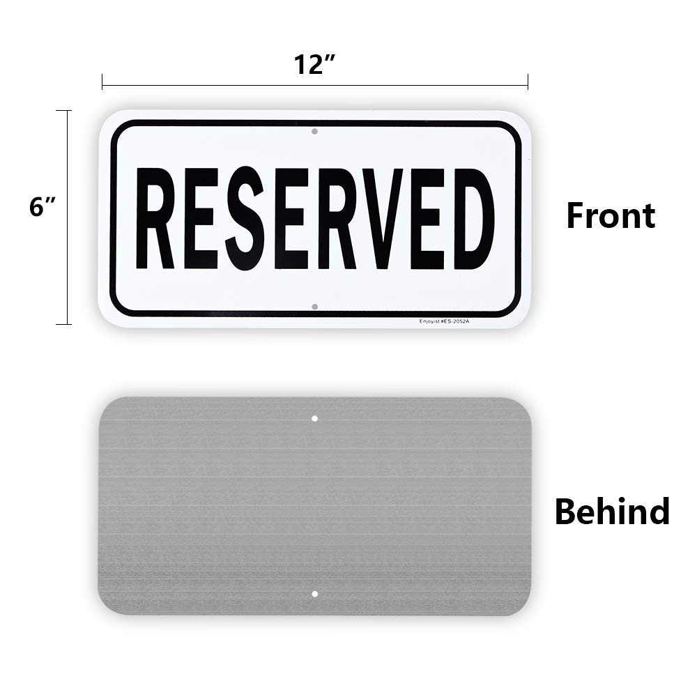2 PCS Reserved Sign 12×6 Inch Reflective Rust Free Aluminum Weatherproof