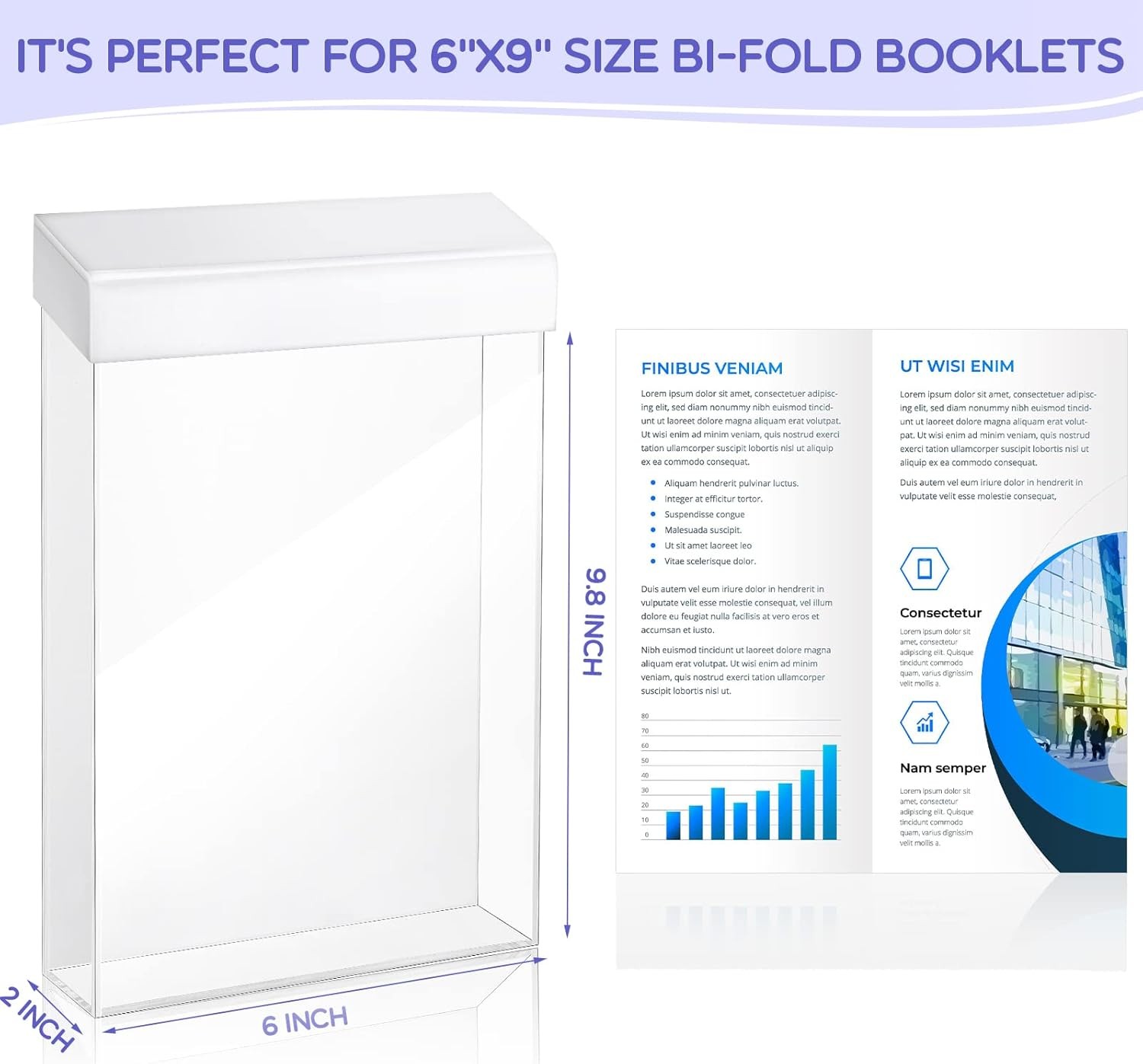Remerry 2 Pieces Acrylic Outdoor Brochure Holder 6 x 9 Inch Clear Wall clear