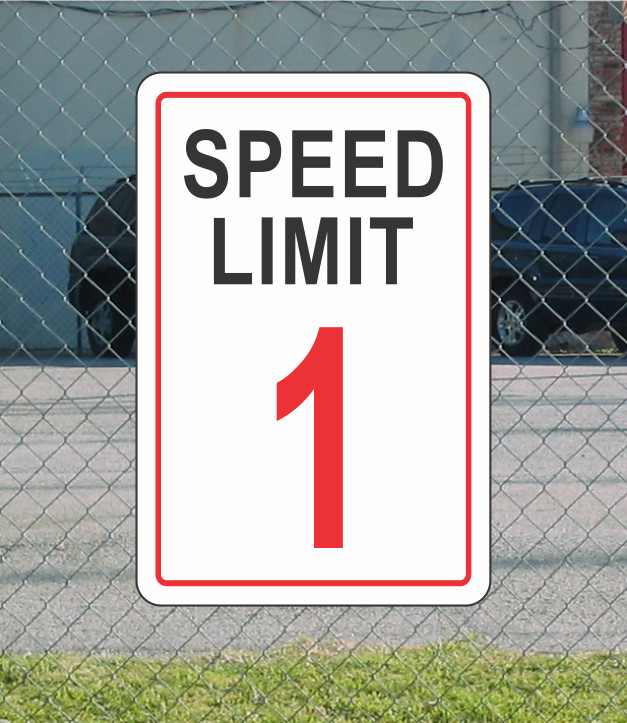 RED Speed Limit 1 Metal Sign for Street Road Highway Parking Lot 12″x18″ mph