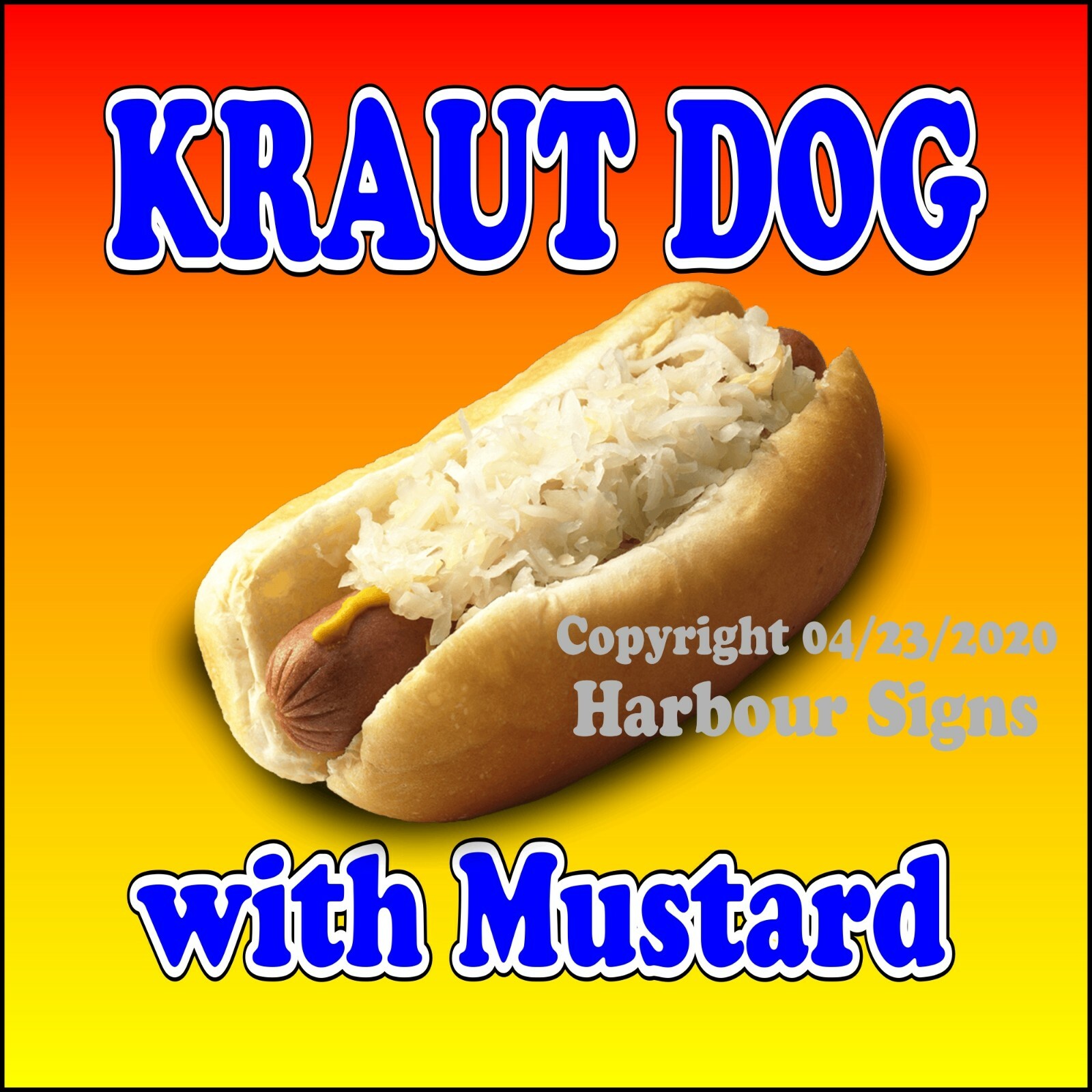 Kraut Hot Dog DECAL (Choose Your Size) Concession Food Truck Vinyl Sign Sticker
