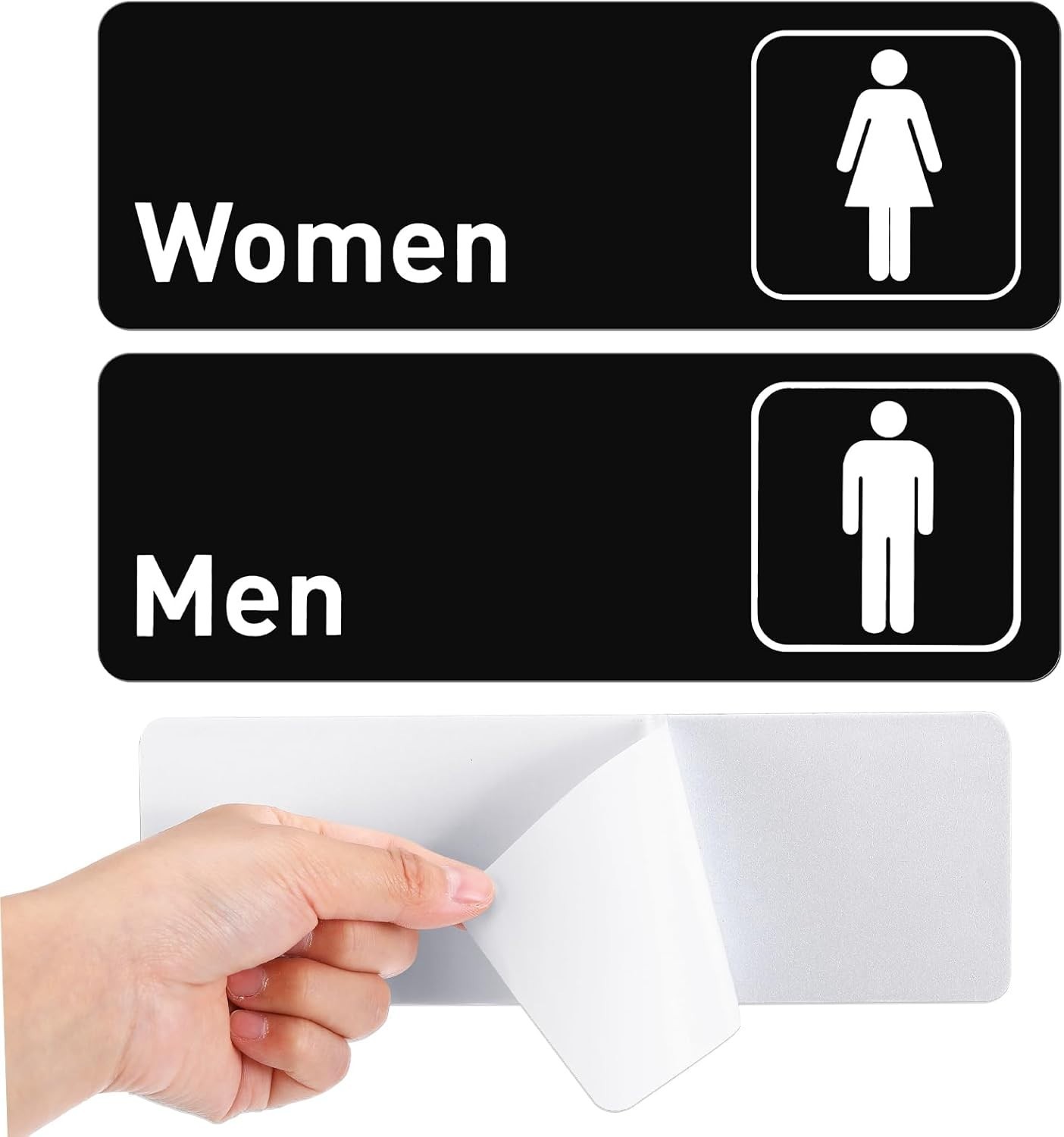 Oudain 2 Pcs Aluminum Restroom Signs Men and Women (9″ x 3″)