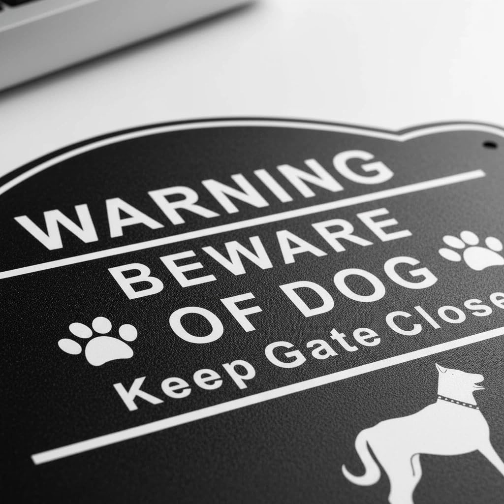 2 Pack Beware of Dog Signs for Fence,10 x 8 Inch Keep Gate Closed Signs, Rust…