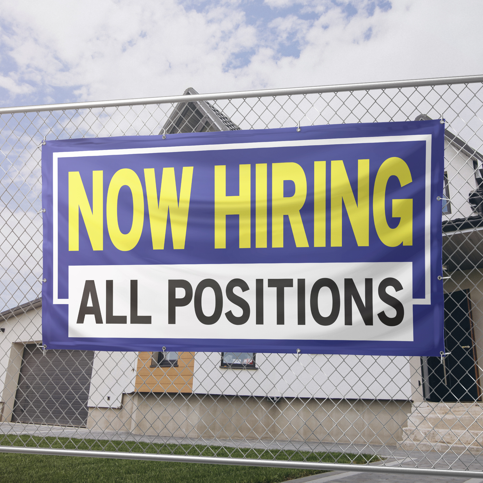 Now Hiring All Positions 13 oz Heavy Duty Vinyl Banner Jobs Available Sign